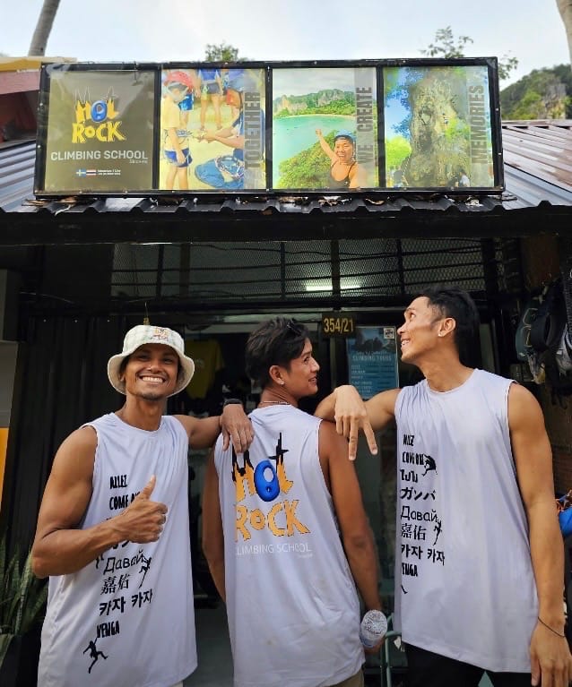 Hot rock climbing school