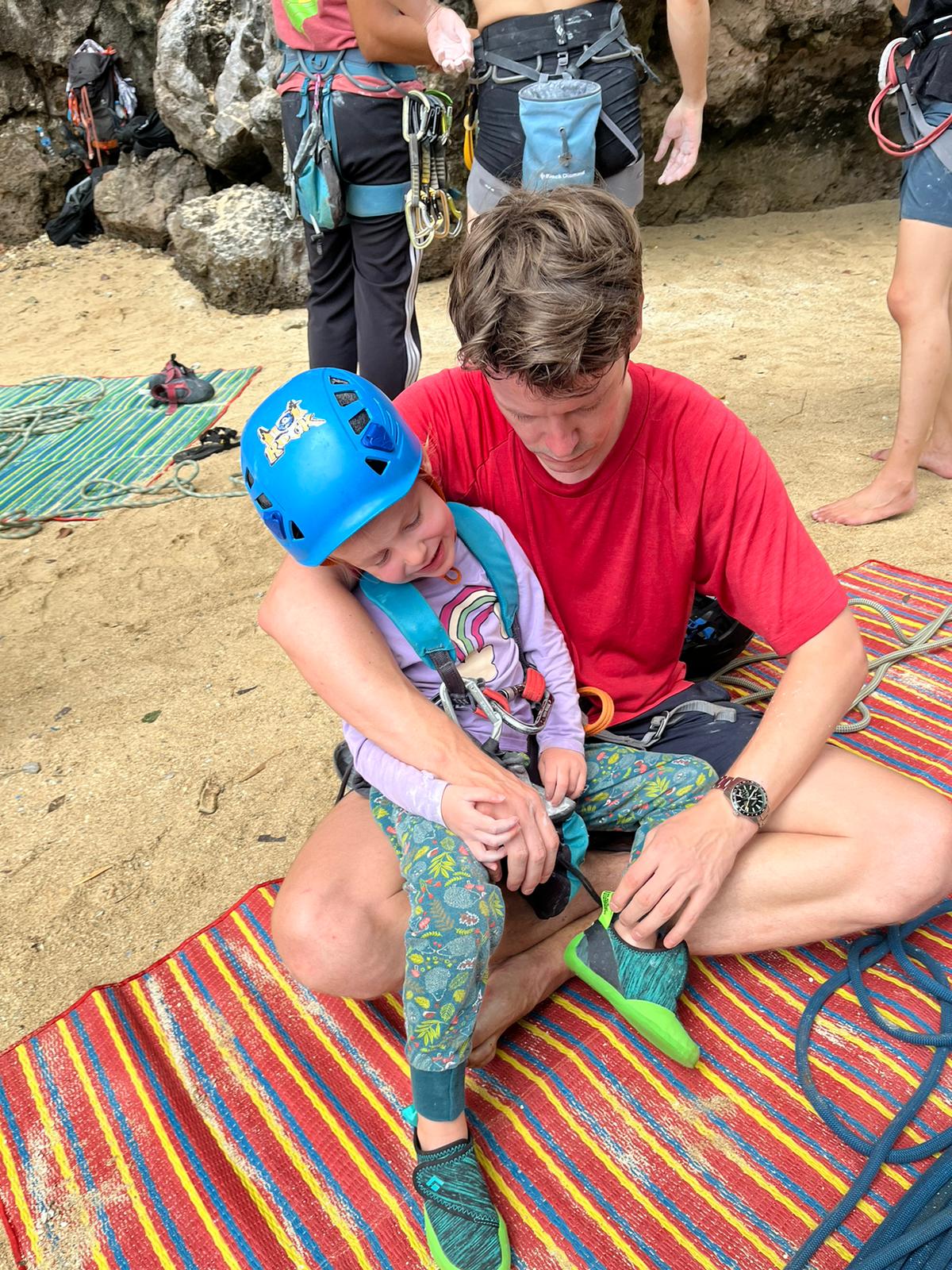 Hot rock climbing school